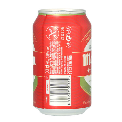 Cerveza sin gluten MAHOU 33cl image number