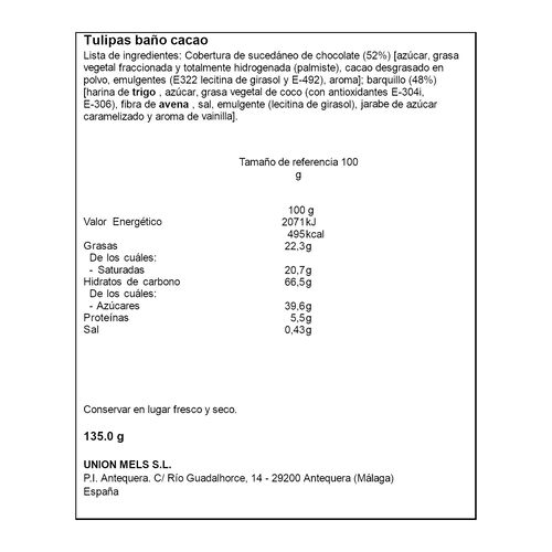 TULIPA HELADO CACAO MELS 135g  image number