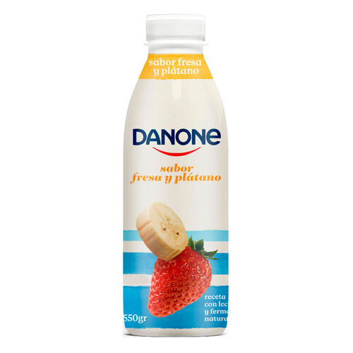 Yogur l&iacute;quido con fresa y pl&aacute;tano DANONE 550ml image number