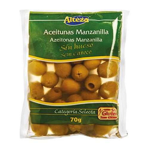 Aceitunas manzanilla sin hueso bolsa 70g image number