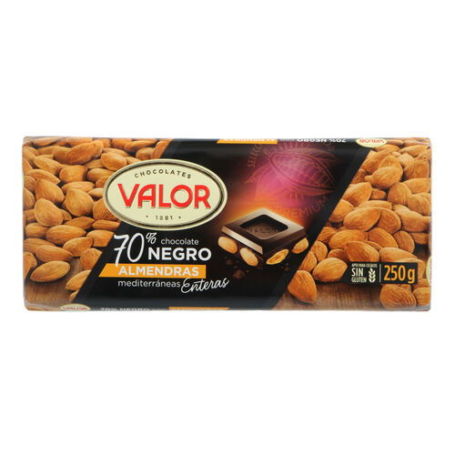CHOCOLATE VALOR NEGRO ALMENDRA 250g image number