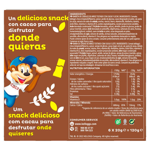 BARRITAS CEREALES CHOCO KRISPIES 120g PACK 6 image number