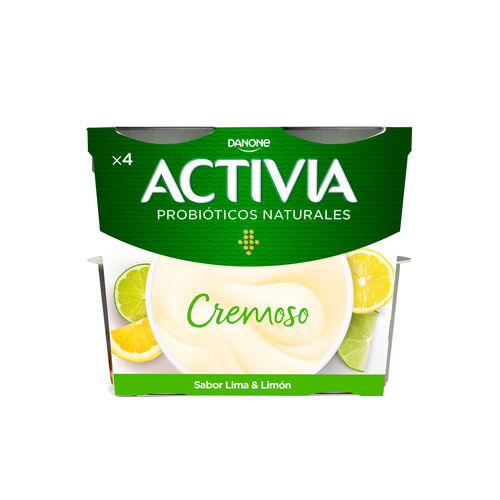 Yogur cremoso con lima y lim&oacute;n ACTIVIA 4x115g image number