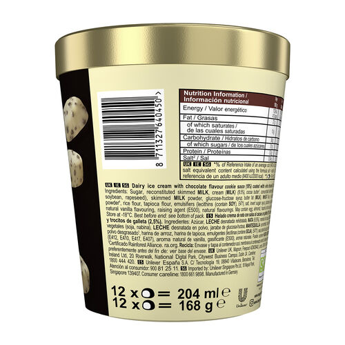 Helado bomb&oacute;n BON bon chocolate blanco y galleta MAGNUM 168g image number