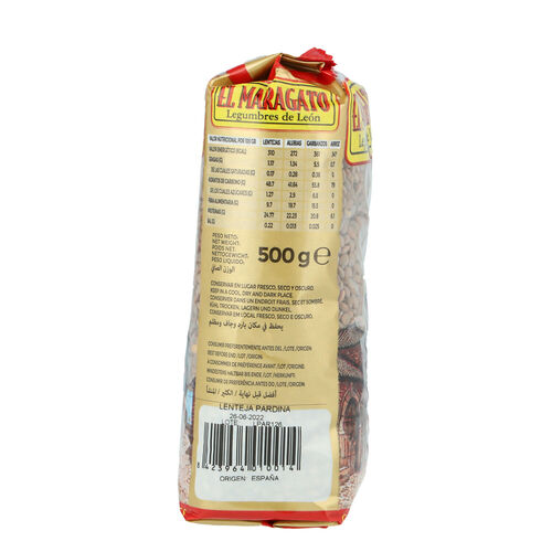 Lenteja PARDINA EL MARAGATO 500g image number