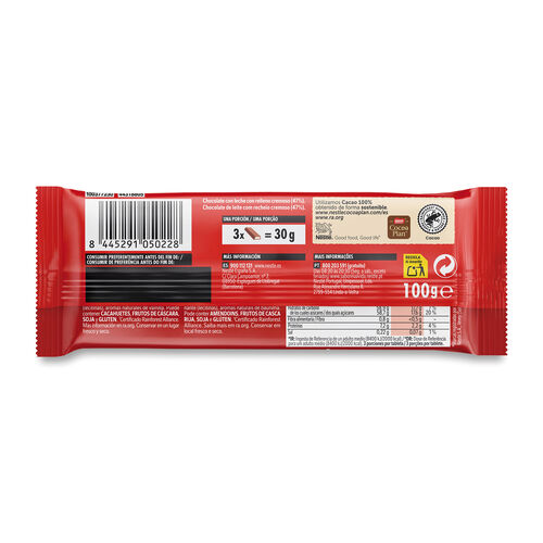 CHOCOLATE CON RELLENO CREMOSO NESTLE 100g image number