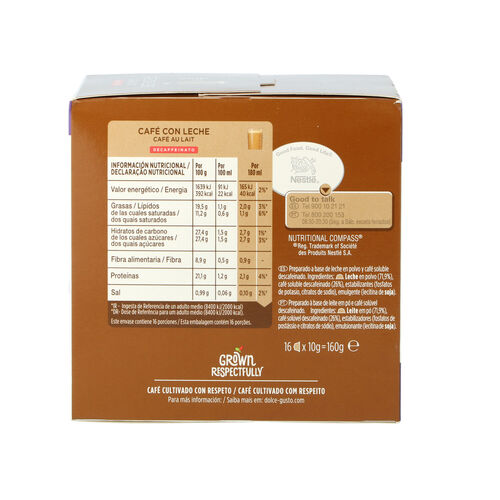Caf&eacute; DOLCE GUSTO leche descafeinado 16 c&aacute;psulas image number