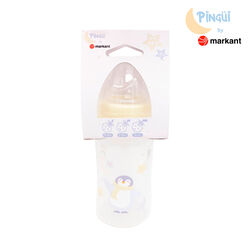 BIBERON CON TETINA DE SILICONA 3 POSICIONES PINGÜI 240ml
