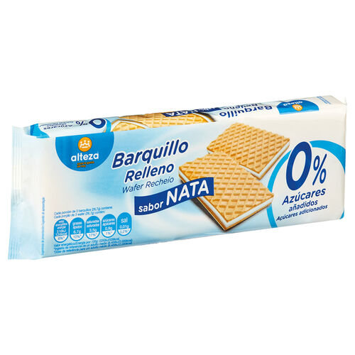 Barquillo relleno sabor nata 0% az&uacute;cares ALTEZA 160g image number