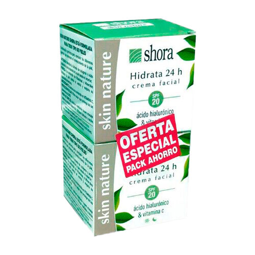 Crema facial skin nature hidrata 24 horas SHORA 50ml pack 2 uds image number