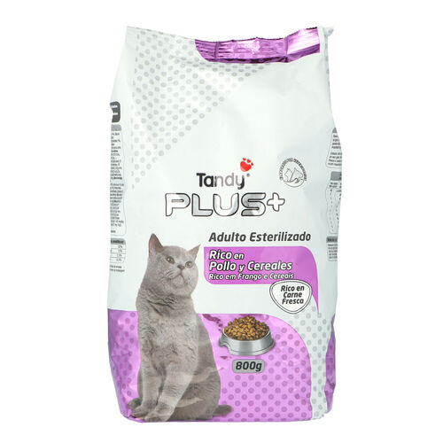 Alimento para gato esterilizado con pollo y cereales TANDY Plus 800g image number