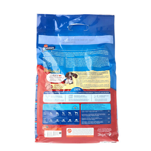 Comida seca para perro adulto con buey BREKKIES 3kg image number