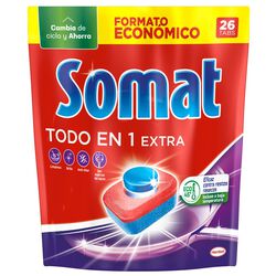 LAVAVAJILLAS EN  PASTILLA TODO EN 1 SOMAT 26 LAVADOS