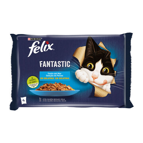 ALIMENTO HÚMEDO GATO FANTASTIC FESTÍN DEL MAR FELIX 4x85g image number