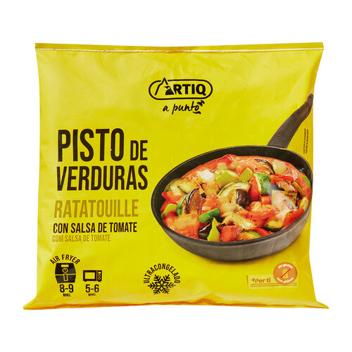 Pisto de verduras con salsa de tomate congelado ARTIQ 400g image number