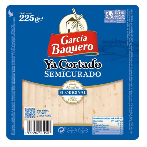 QUESO SEMICURADO YA CORTADO GARCIA BAQUERO 225g image number