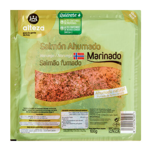 Salm&oacute;n ahumado noruego marinado ALTEZA 100g image number