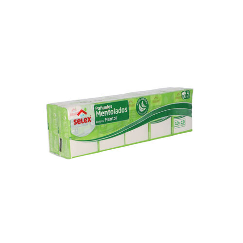 PAÑUELOS DE PAPEL MINI MENTOLADO SELEX PAQUETE 10uds image number