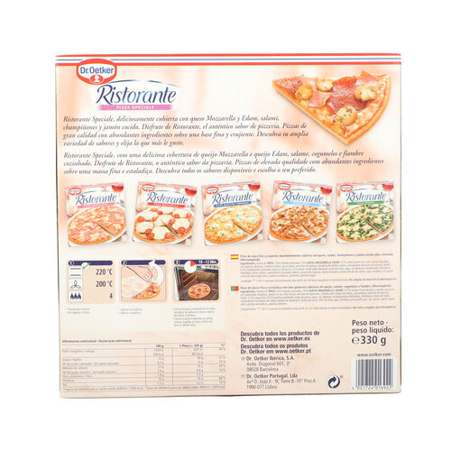 Pizza congelada Speciale RISTORANTE 330g image number