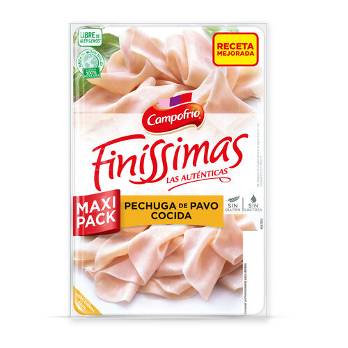 Pechuga de pavo cocida Fin&iacute;ssimas CAMPOFR&Iacute;O 165g image number