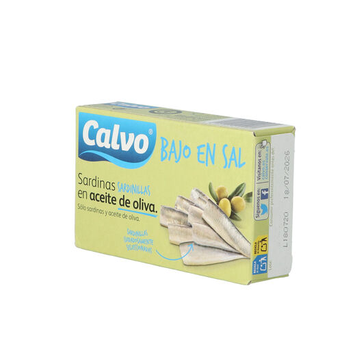 Sardinilla CALVO baja en sal oliva rr90 image number