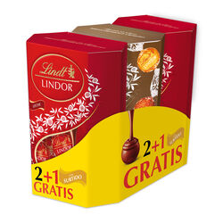 Bomb&oacute;n LINDOR LINDT pack 2+1 411g