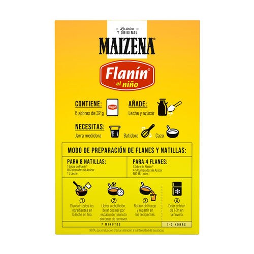 PREPARADO PARA FLAN Y NATILLAS FLANIN EL NIÑO MAIZENA 192G image number