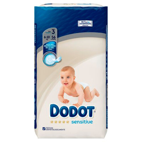 PAÑAL SENSITIVE T.3 DODOT 56 ud. image number