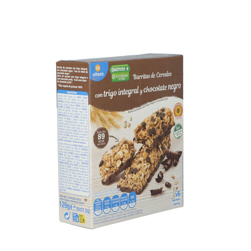 Barritas de cereales con trigo Integral y chocolate negro ALTEZA 6uds 129g image number