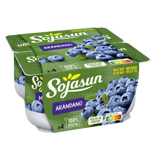 Yogur de soja con ar&aacute;ndanos SOJASUN 4x100g image number