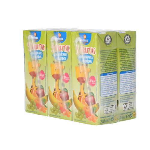 Bebida de zumo 5 frutas sin azucar ALTEZA pack 6x200ml image number