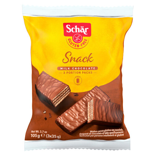 Snack de chocolate con leche sin gluten SCHAR 105g image number