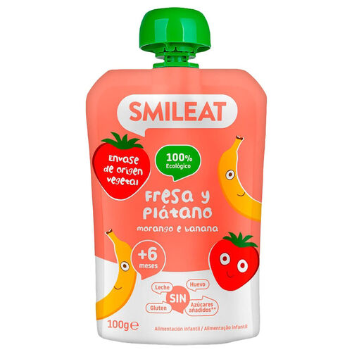 POUCH FRESA PLATANO SMILEAT 100g image number