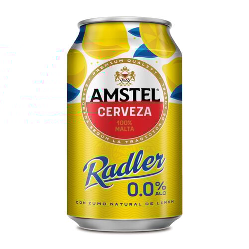Cerveza con zumo natural de lim&oacute;n 0,0% sin alcohol Radler AMSTEL 33cl image number