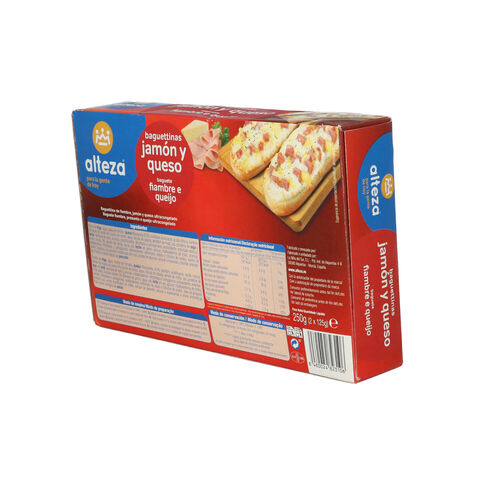 Baguetina congelada de jam&oacute;n y queso ALTEZA 250g image number