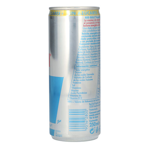 BEBIDA ENERGÉTICA RED BULL SUGAR FREE LATA 250ml image number