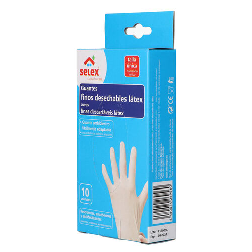 Guante fino latex Talla mediana SELEX 10uds image number