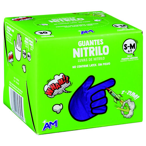 GUANTE DE  NITRILO TALLA PEQUEÑA-MEDIANA AM 30uds image number