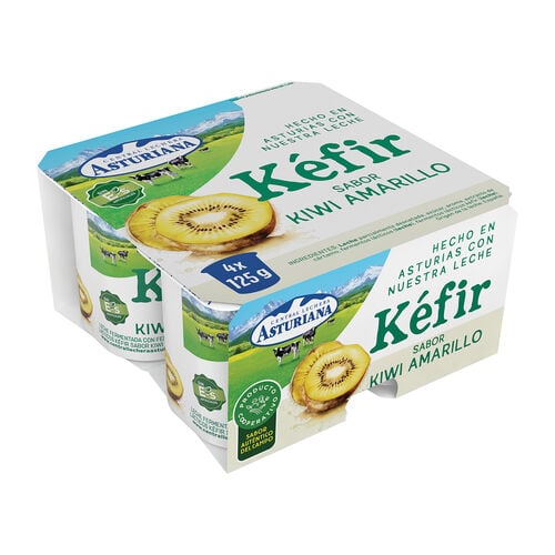 K&eacute;fir sabor KIWI amarillo ASTURIANA 4x125g image number