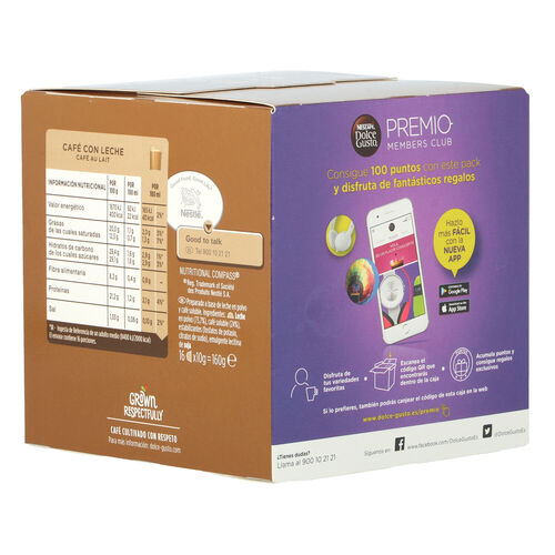 CAFÉ CON LECHE DOLCE GUSTO NESTLÉ 16 cápsulas image number