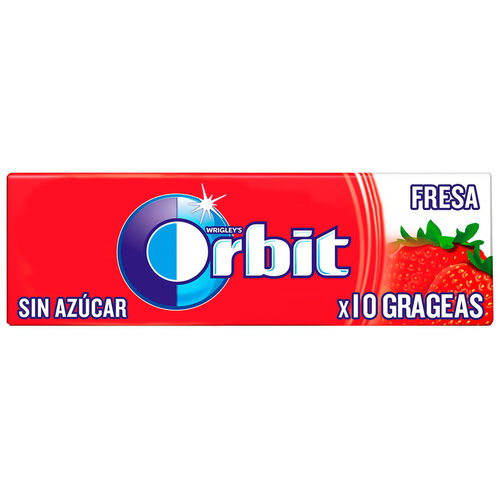 CHICLE SIN AZUCAR FRESA ORBIT 10 GRAGEAS image number