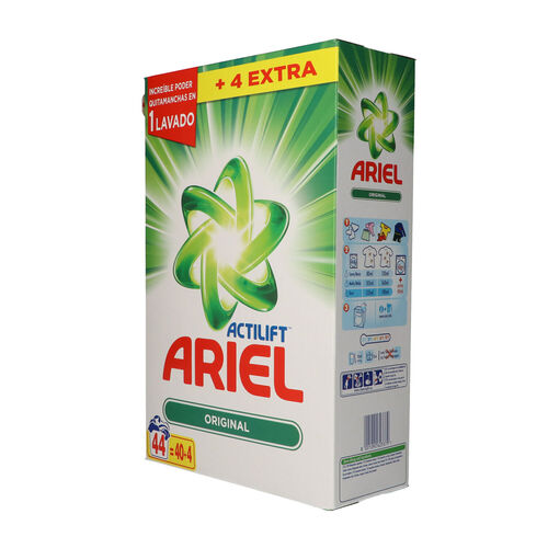 DETERGENTE POLVO ARIEL MALETA 42 CACITOS image number