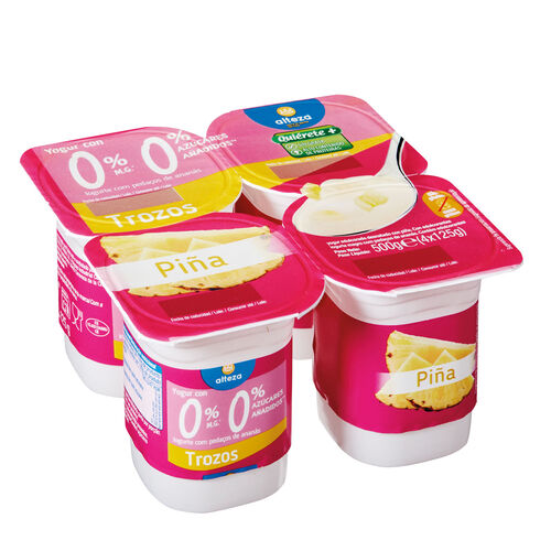 YOGUR ALTEZA 0% CON PIÑA 4x125g image number