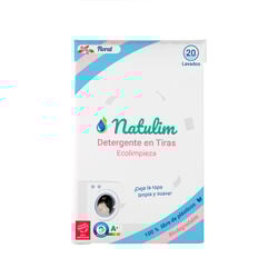 Detergente en tiras floral natulim 20 lavados