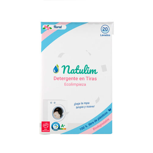 DETERGENTE EN TIRAS FLORAL NATULIM 20 lavados image number