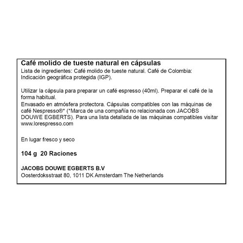 CAFE EXPRESO PURO ARABICA DE COLOMBIA MARCILLA 20 CAPSULAS image number