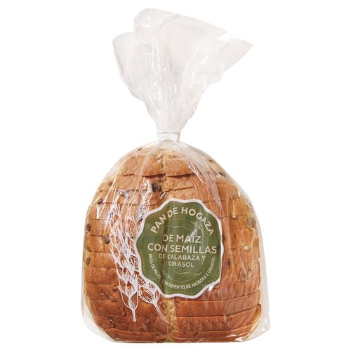 PAN DE HOGAZA DE MAIZ CON PIPAS DE GIRASOL Y CALABAZA 400g image number