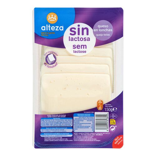 Queso sin lactosa ALTEZA lonchas 150g image number