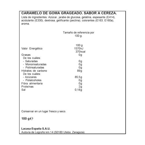 Caramelos pikotas de cereza DULCIORA 100g image number