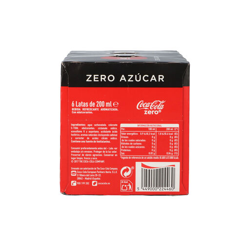 REFRESCO COCA COLA ZERO MINI 6x200ml image number